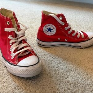 Converse Red High Top Sneakers with White Accents